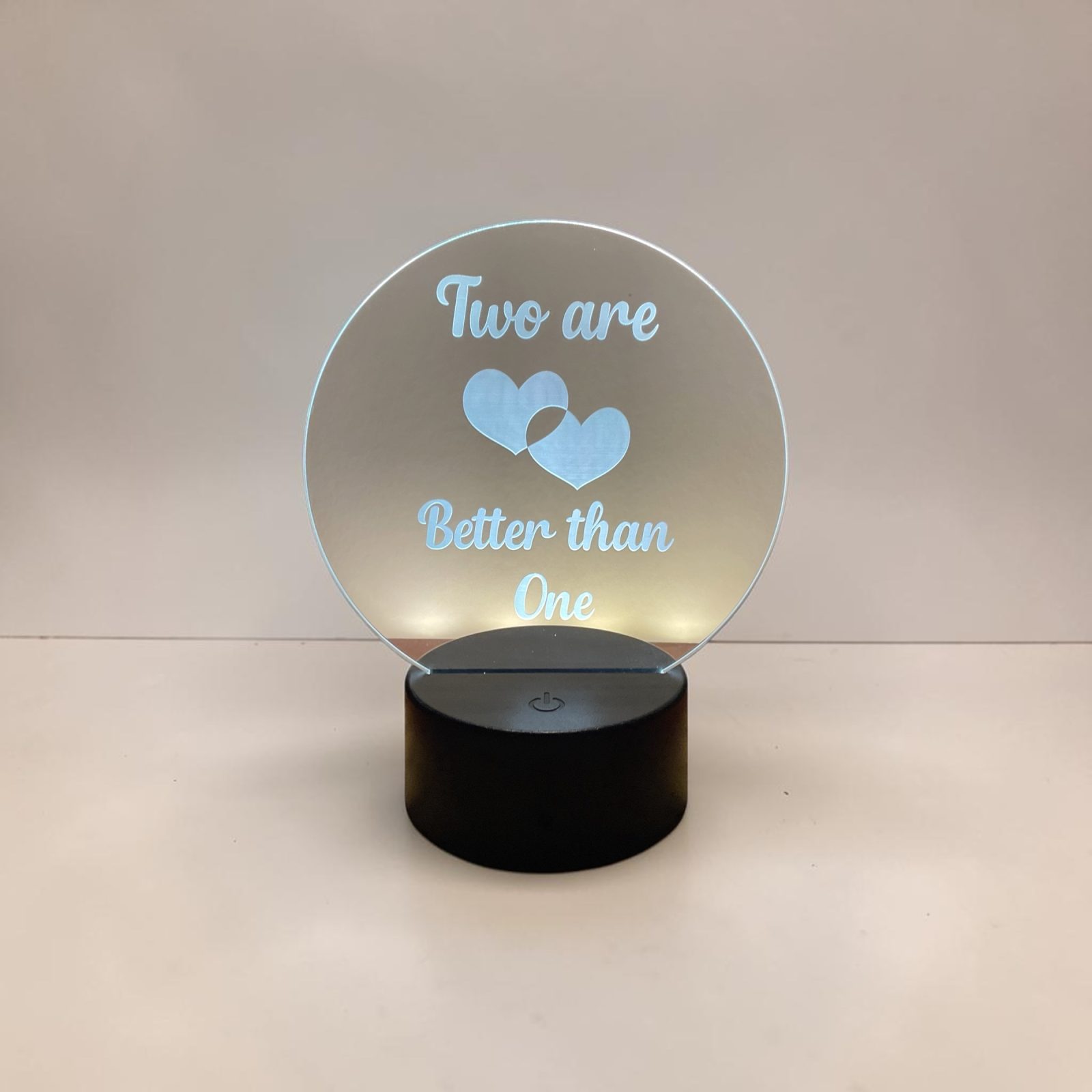 Two are better one acrylic night light made locally in Citrus County by a local artisan. thumbnail 2