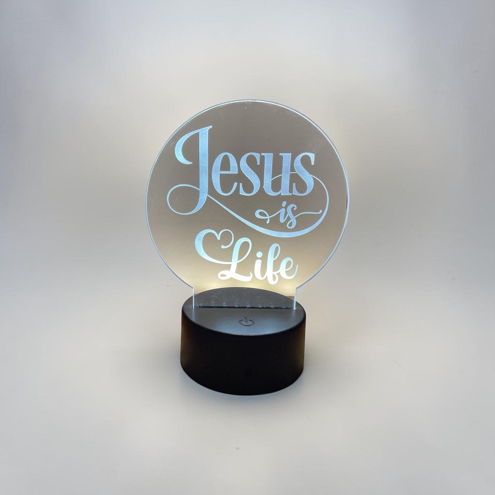 Jesus is life, Christian acrylic night light. Made locally in Citrus County. thumbnail 2