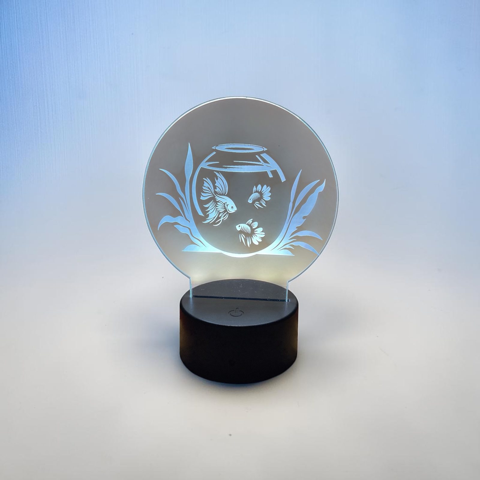 Fish bowl acrylic night light. Made locally in Citrus County. thumbnail 2