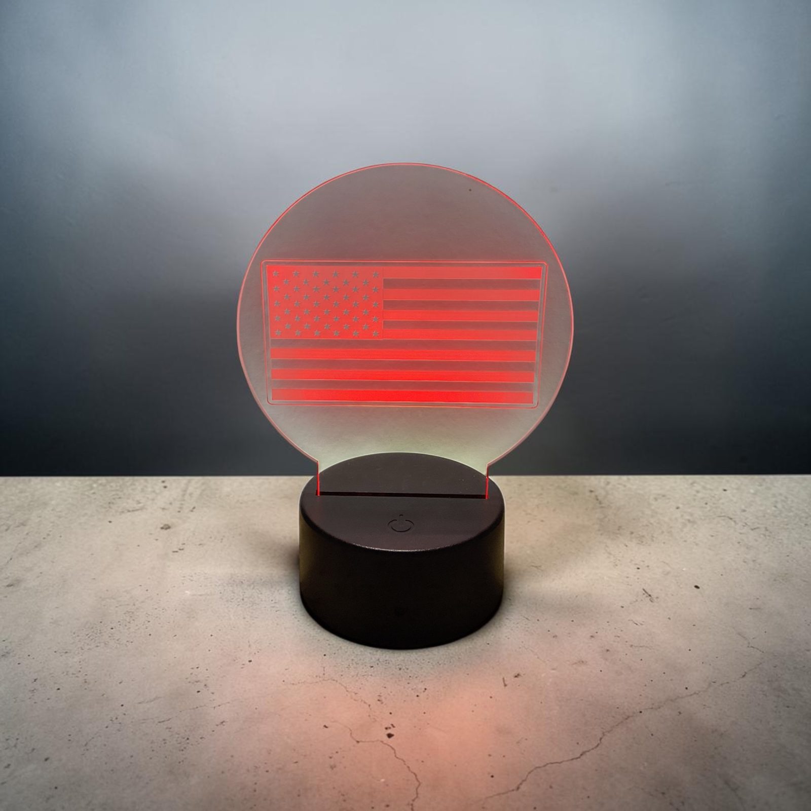 US Flag acrylic night light. Made locally in Citrus County. thumbnail 2